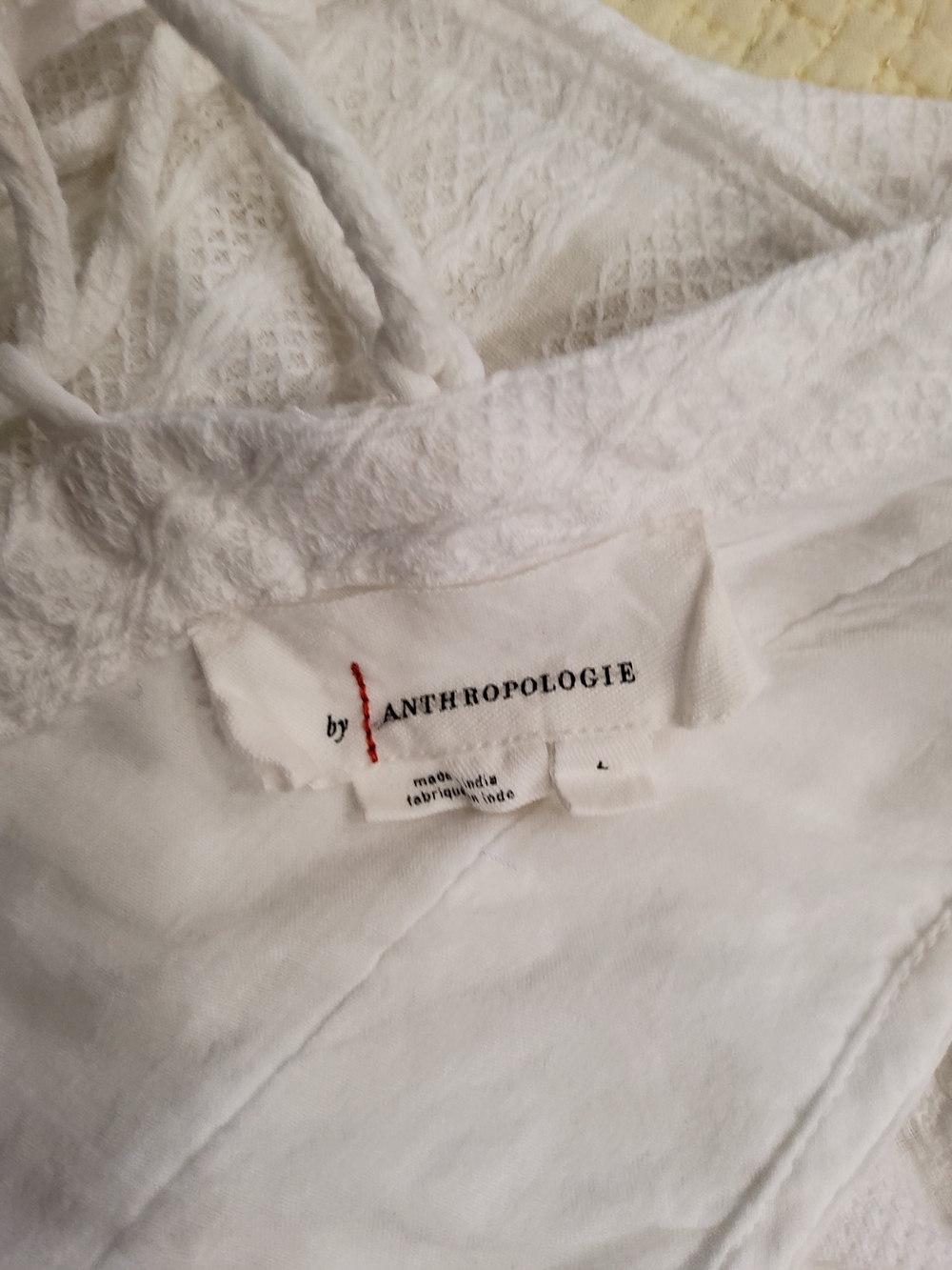 Anthropologie Danya Off White Ruffle Sleeveless Blouse Size L - Picture 2 of 13